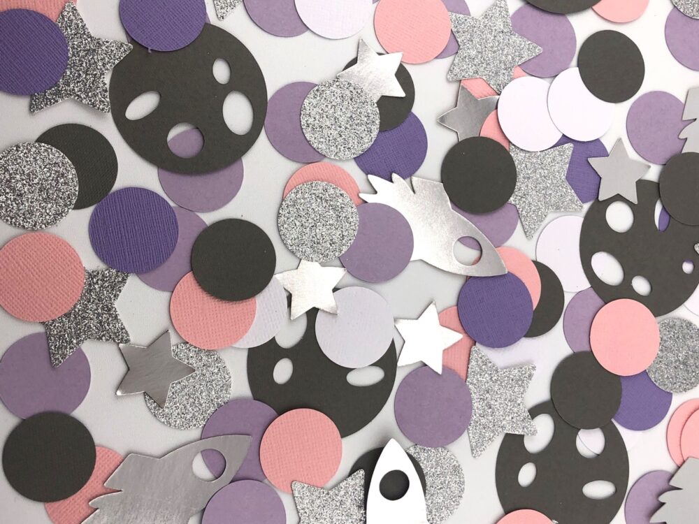 Two The Moon Table Scatter Confetti/Blast Off Outer Space Second Birthday 2nd