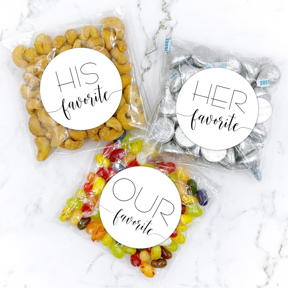 Wedding Favors - His/Hers/Our Favorite For Bride & Groom Shower Or Party Favor Add To Hotel Welcome Bag, Bulk Gift Idea Guests