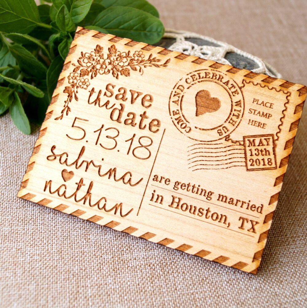 Save The Date, Save Date Magnet, Rustic Dates, Wood Postcard Set Of 10 Pc