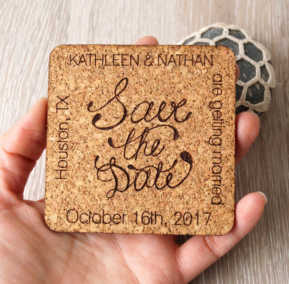 Save The Date, Save Date Magnets, Coasters, Cork Dates, Wedding Custom Made, 25 Pc