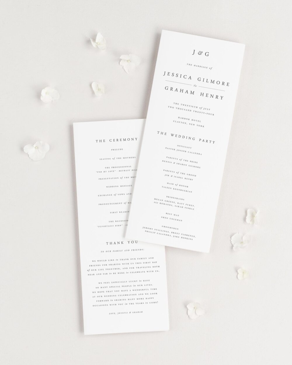 Jessica Wedding Programs - Deposit Ceremony Program Event Booklet Square Flat
