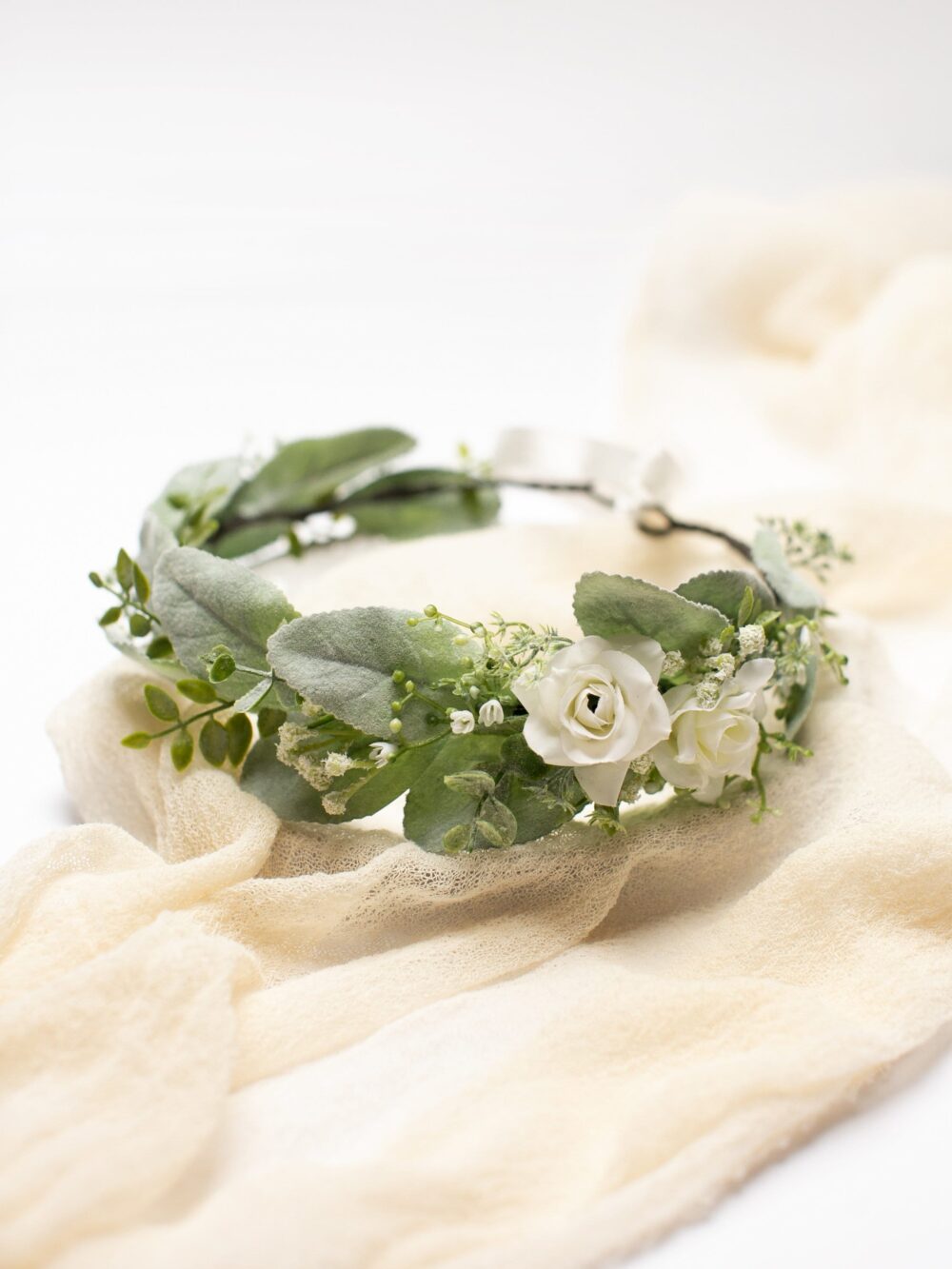 Toddler Flower Crown, Winter Wedding Headpiece, Christmas New Year Tiara, Gift, Floral Flower Girl Crown