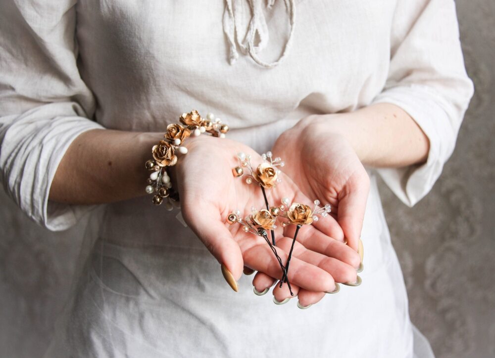 Flower Hair Pins, Wedding Gold Pin, Pins Flower, Babys Breath Girl