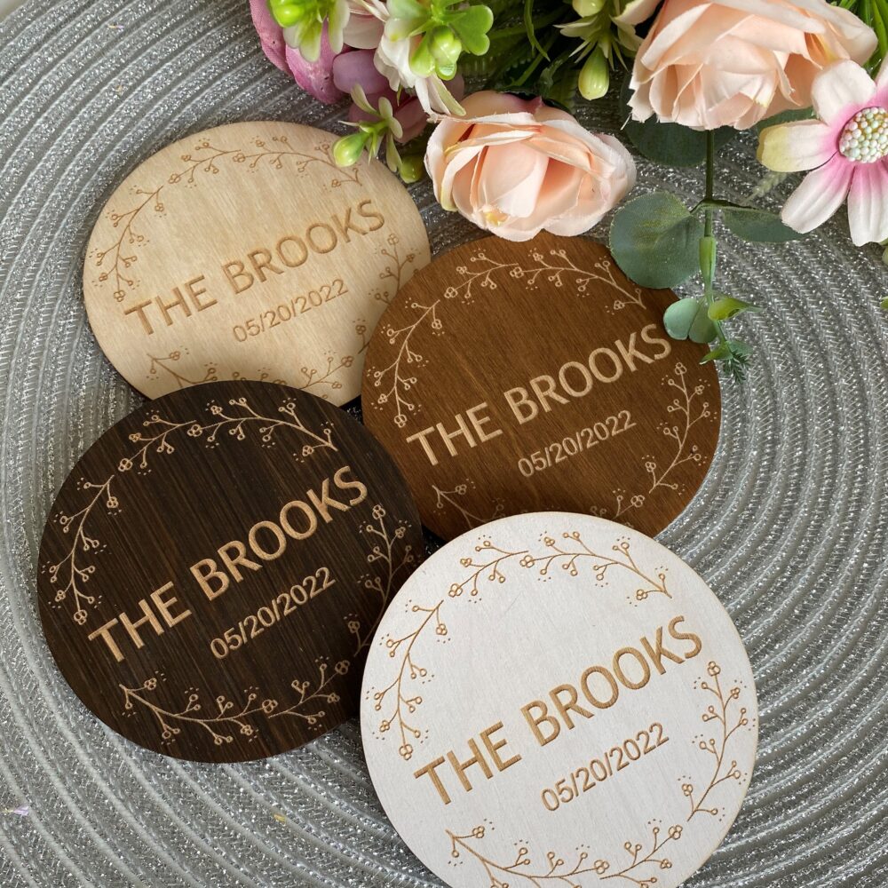 Custom Wedding Favors in Bulk, Personalized Wooden Coasters, Wedding For Guests, Rustic Coasters, Wood Coaster