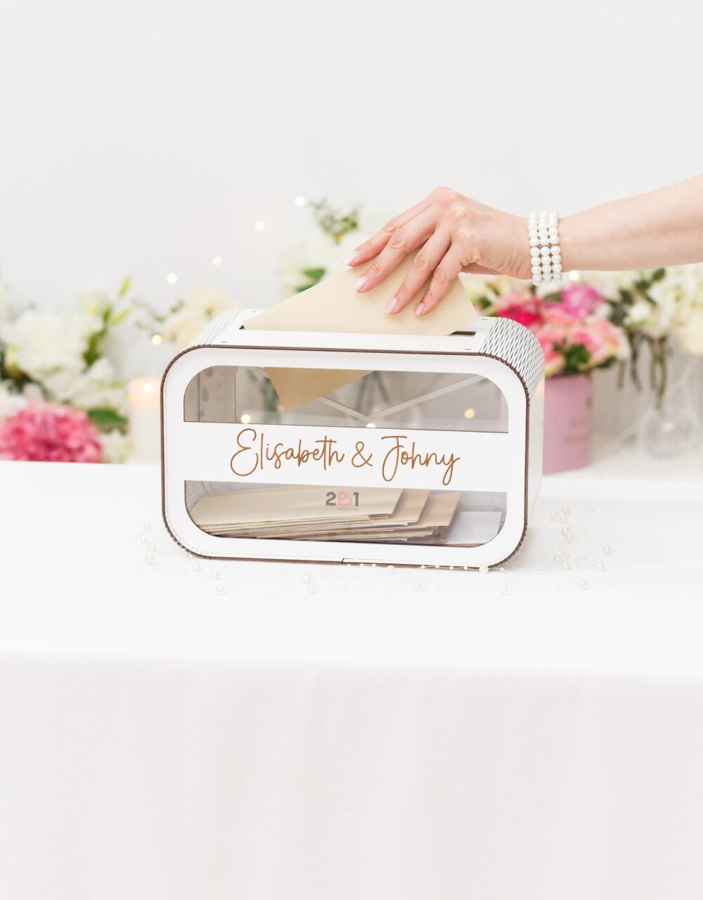 Wedding Acrylic Card Box, Personalized Gift For Couple, Anniversary Gift, Wooden Decor, Rustic Memory Keepsake Box