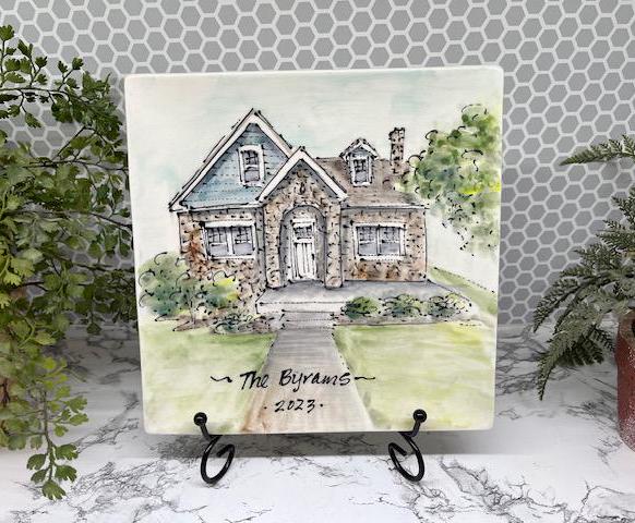 Wedding/ 9Th Anniversary/Personalized Platter/House Home Plate/Housewarming/Handmade/Serving Dish/Realtor/Heirloom/Gift Mom Dad Grandparent