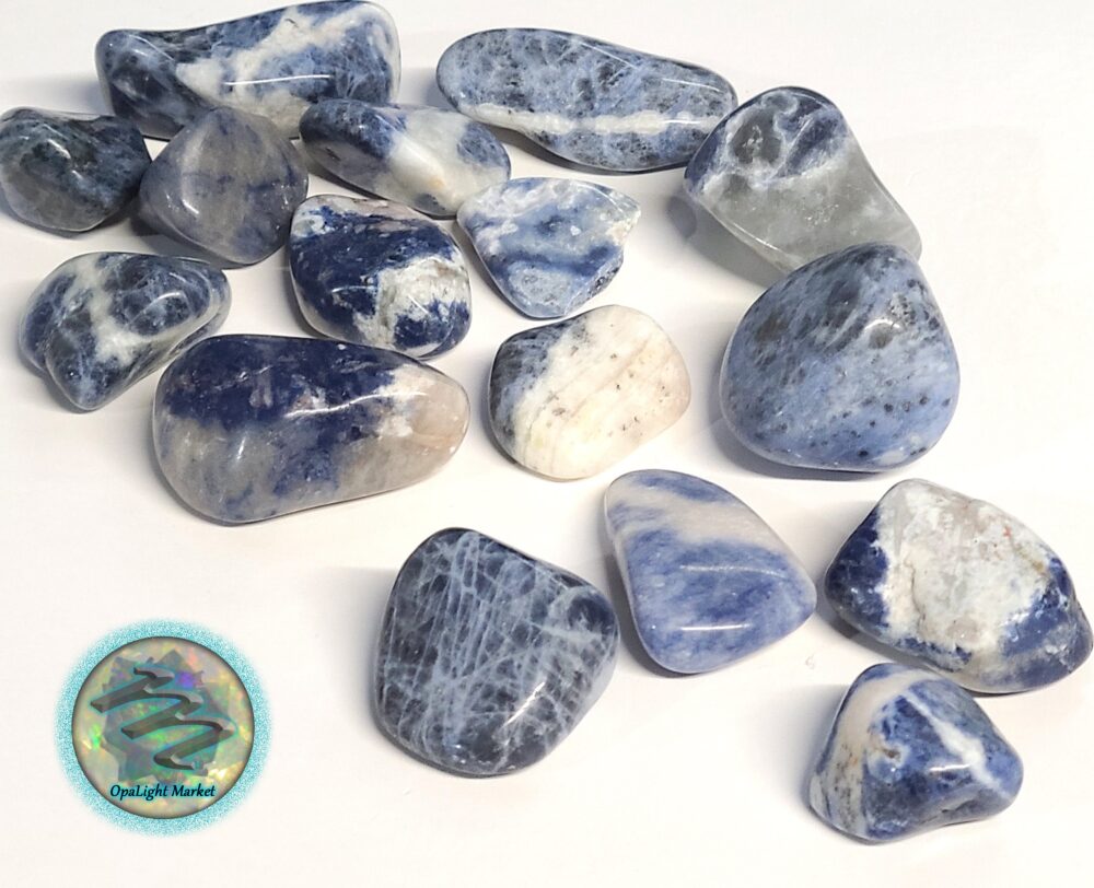 Sodalite Tumbled Stones 1-1.5" | Stones, Pebbles, Polished Sodalite, Crystal Grids, Orgone, Terrarium, Plant Decor
