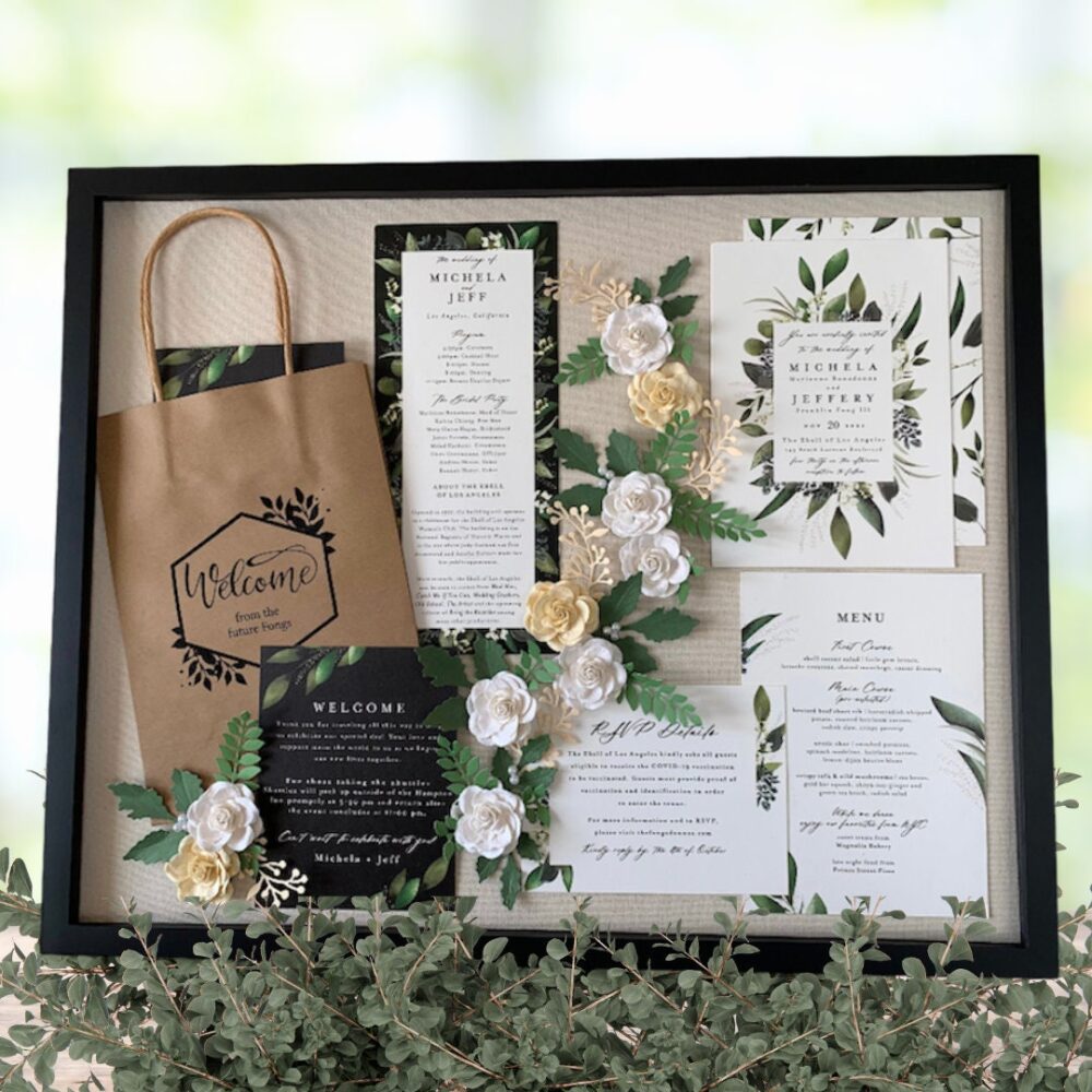 Wedding Keepsake Shadowbox Custom Invitation & Photo Display