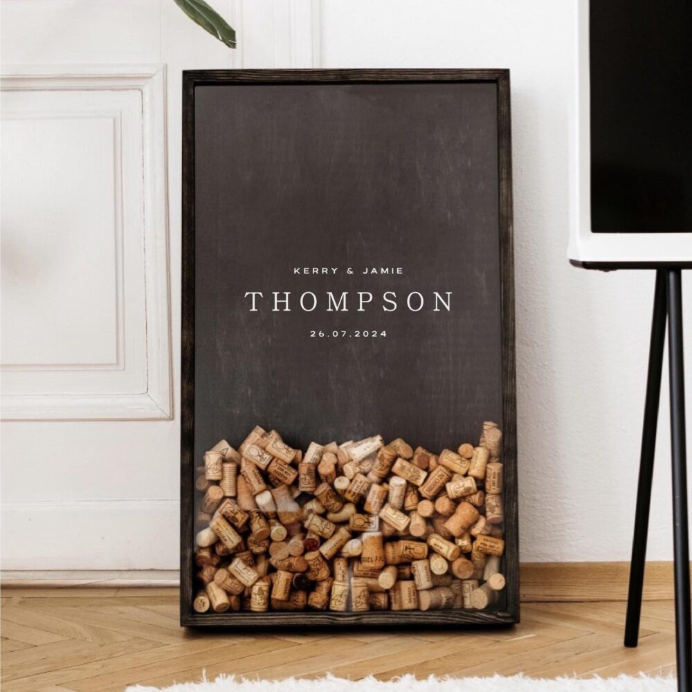 Custom Wedding Gift For Couple, Guestbook Alternative, Wine Cork Keeper, Collector, Rustic Sign, Family Sign