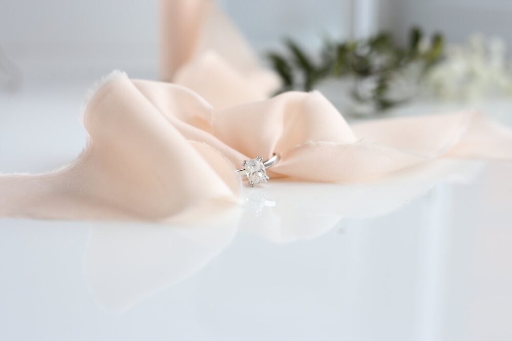 Cream Blush Hand-Dyed Silk Ribbon Bridal Bouquet Ribbon