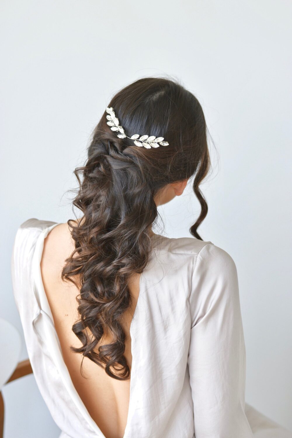 Crown Leaf Wedding Tiara Crystals Vine Headpiece, Accessory Application Bridal Boho, Romantic Fairy Minimalist