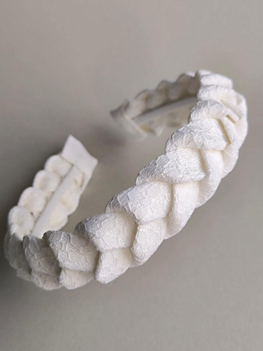 Elegant Braided White Lace Headband - Bridal & Special Occasion Hair Accessory