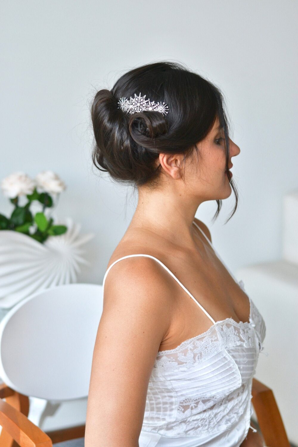 Celeste Star Comb Silver, Boho Wedding, Tiara, Adornment, Helmet, Crown, Bride, Snowflake, Romantic, Vintage, Boho, Cosmic