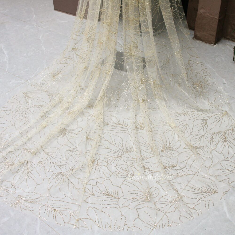 Golden Firework Bridal Veil/ Gold Starry Veil/Golden Glitter Wedding Veil/Silver Sparkle Veil/One Layer Veil/Veil With Comb