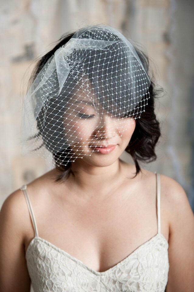Double Layer Mini Birdcage Veil, Blusher Tulle Bridal Wedding Vail, Veil - Ready To Ship