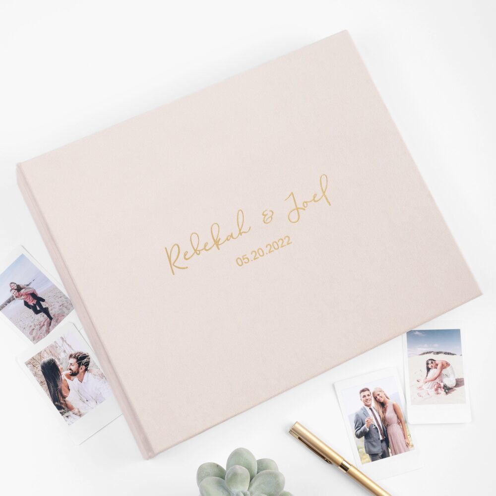 Velvet Wedding Guest Book, Photo Album For All Instax Film Sizes Mini Wide Square, 4x6 2x6 Booth Book