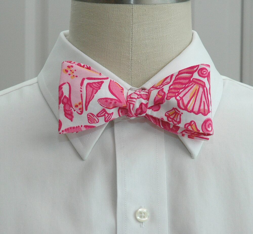 Pink Ocean Print Bow Tie Beach Wedding, Groom/Groomsmen