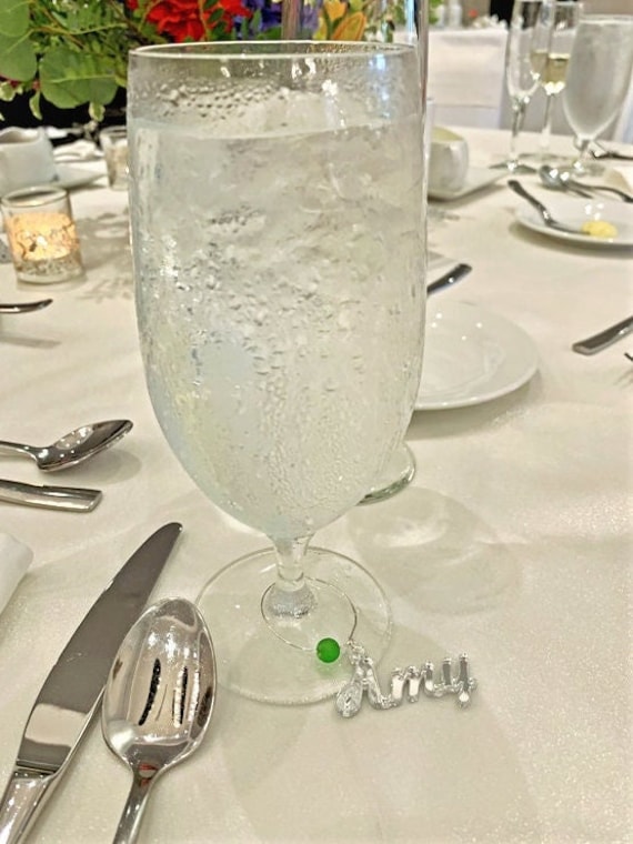 Wedding Wine Glass Charms With Custom Names