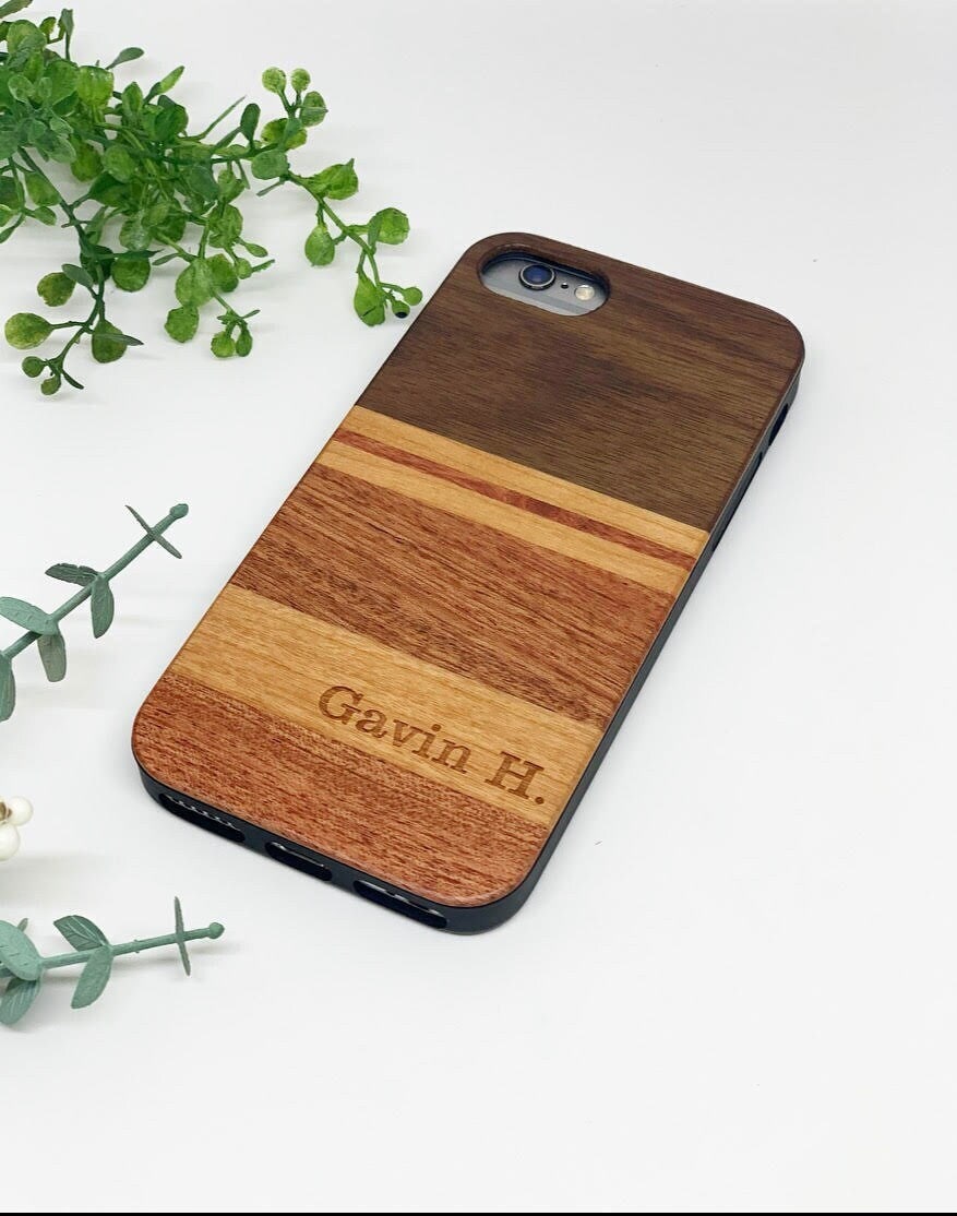 Your Name Engraved Into A Real Wooden Custom Phone Case Perfect Gift For Fathers Day Or Christmas Iphone 6, 7, 8, 6S, Se 2020, 12, 12 Pro