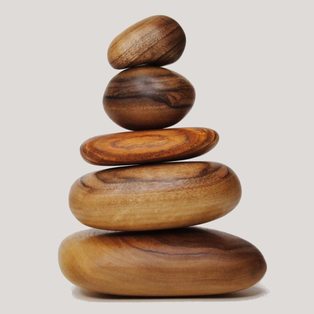 Wooden Stones Decor Natural Pebbles Handmade Rocks For Zen Garden Home Montessori Toy Yoga Wood Candle Holder