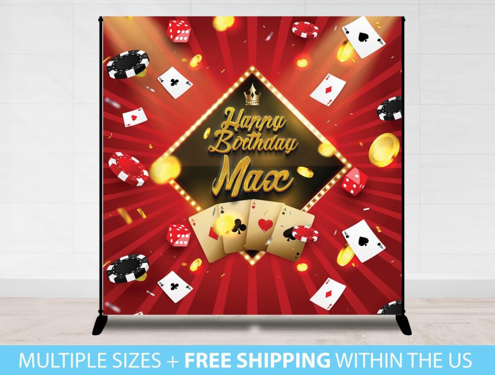 Casino, Las Vegas, Gambling Backdrop, Birthday Casino Custom Backdrop Banner, Step Repeat, Theme Photo