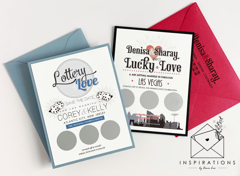 Casino Theme Save The Date Lottery Ticket Scratch Off Invitation