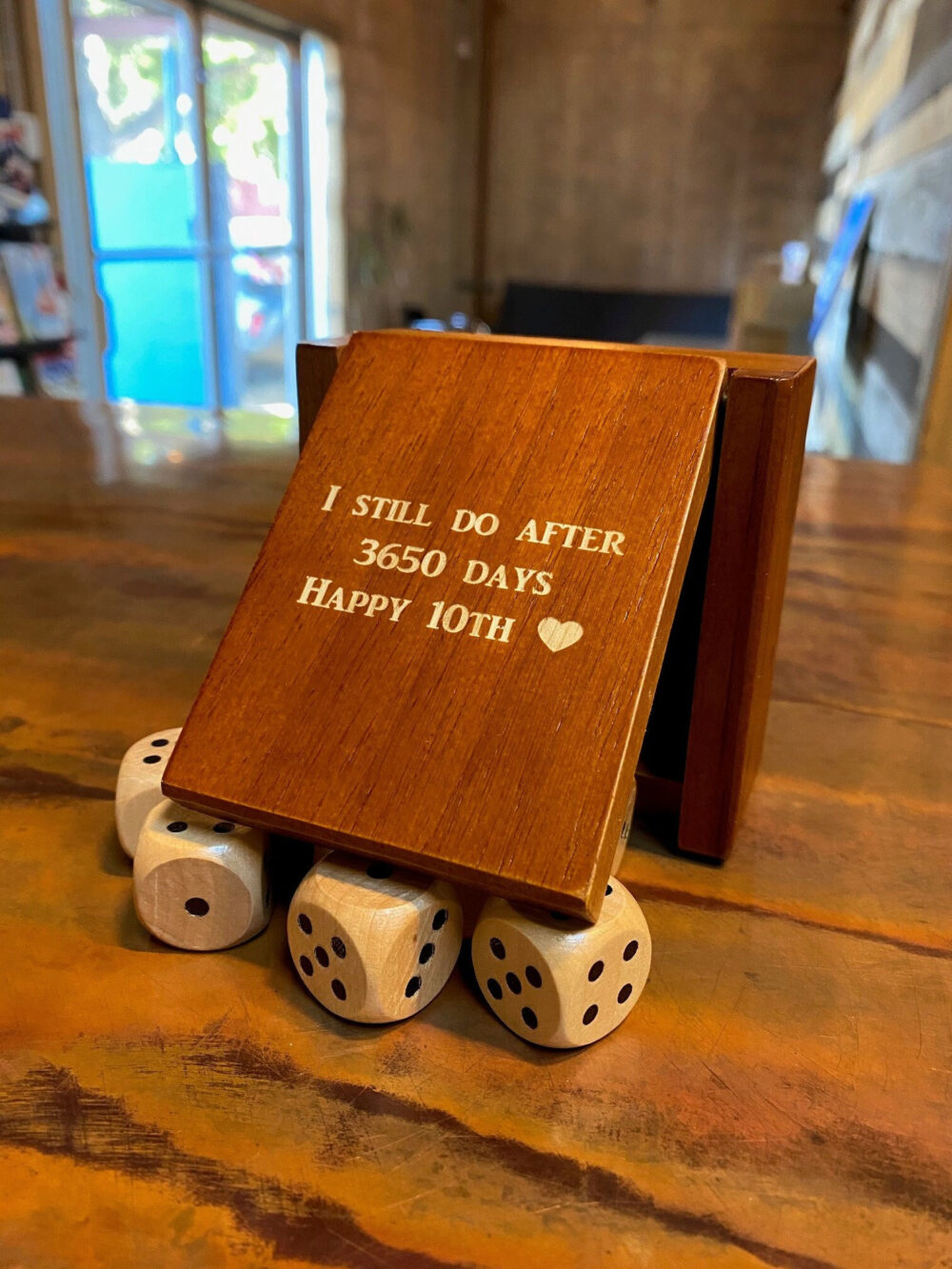 Personalized Dice Box With Wooden - For Special Occasions, Birthdays, Wedding Favors, Gifts, Engagement Gifts