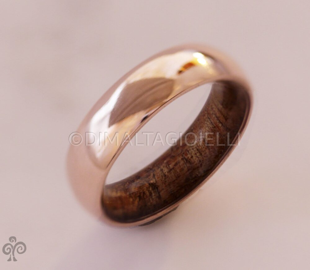 Copper Wedding Band - Wood Ring Koa Wood Ring Dome Shape Size 3 To 16 Man Mens Wedding Band Hawaiian