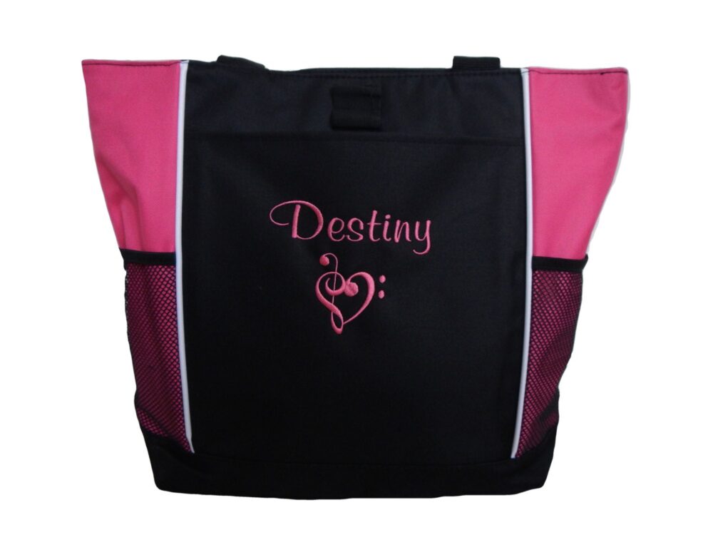 Tote Bag Personalized Heart Clef Music Notes Religious Quote Church Choir Band Teacher Chorus Theater Drama Glee Club Musical Theatre