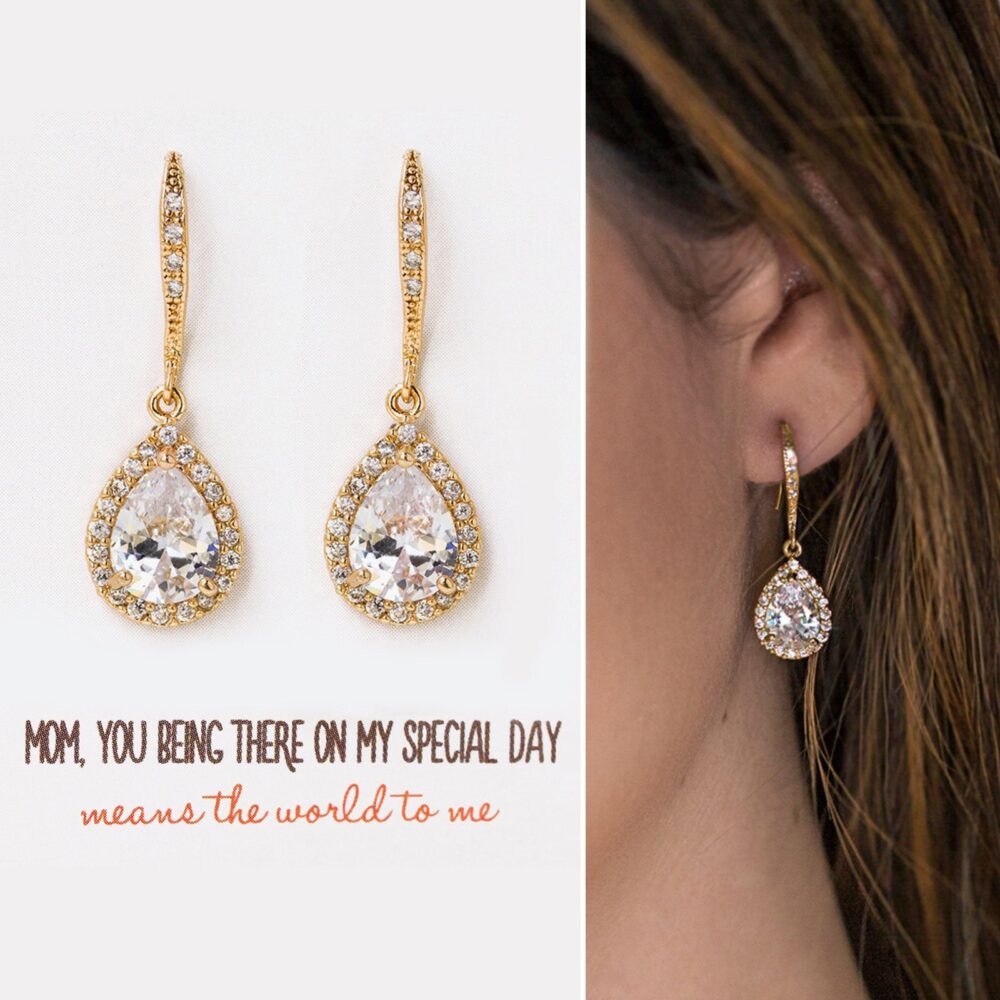 Mother Of The Bride Gift, Wedding Groom Bridal Shower Jewelry, Dangle Earrings, Drop Earrings