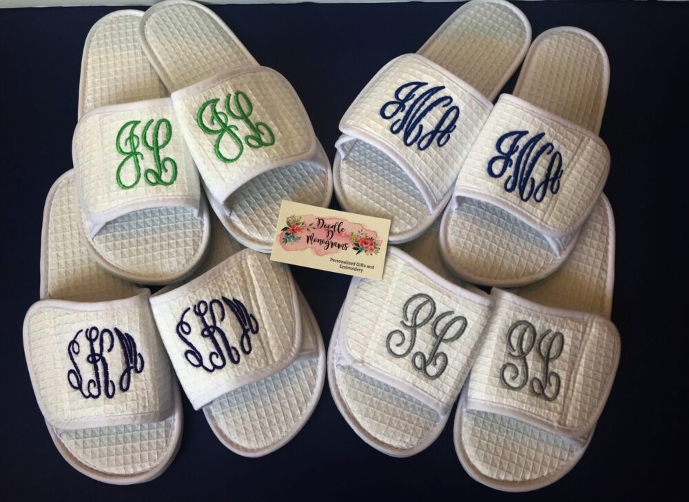 Monogrammed Slippers/Custom Personalized Bridesmaid Gifts