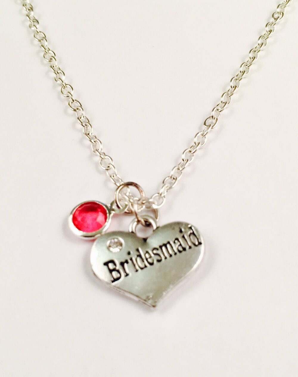 Bridesmaid Heart Charm Necklace Wedding Thank You Gift