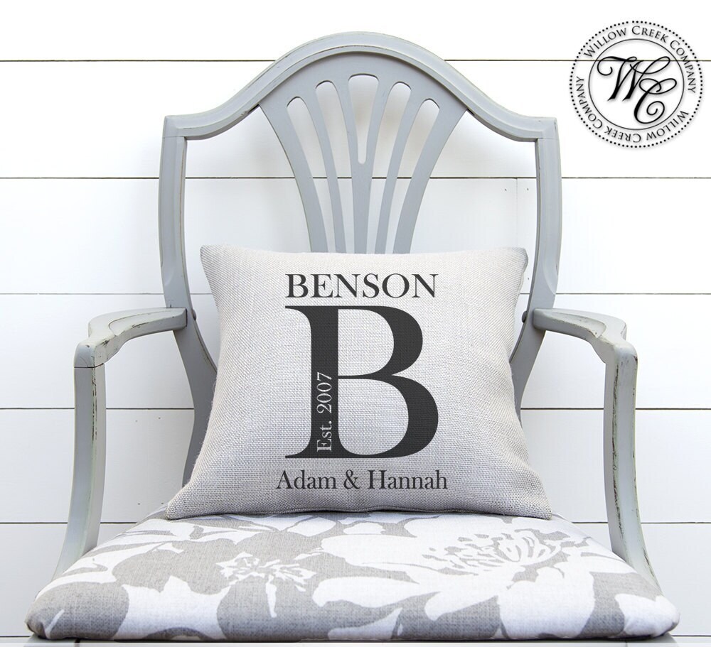 Personalized Wedding Pillow Monogrammed Bridal Shower Gift
