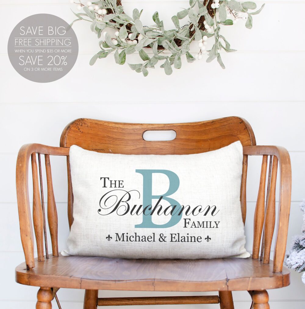Custom Wedding Gift, Weddings Personalized Pillow, Monogrammed Last Name Est Pillow