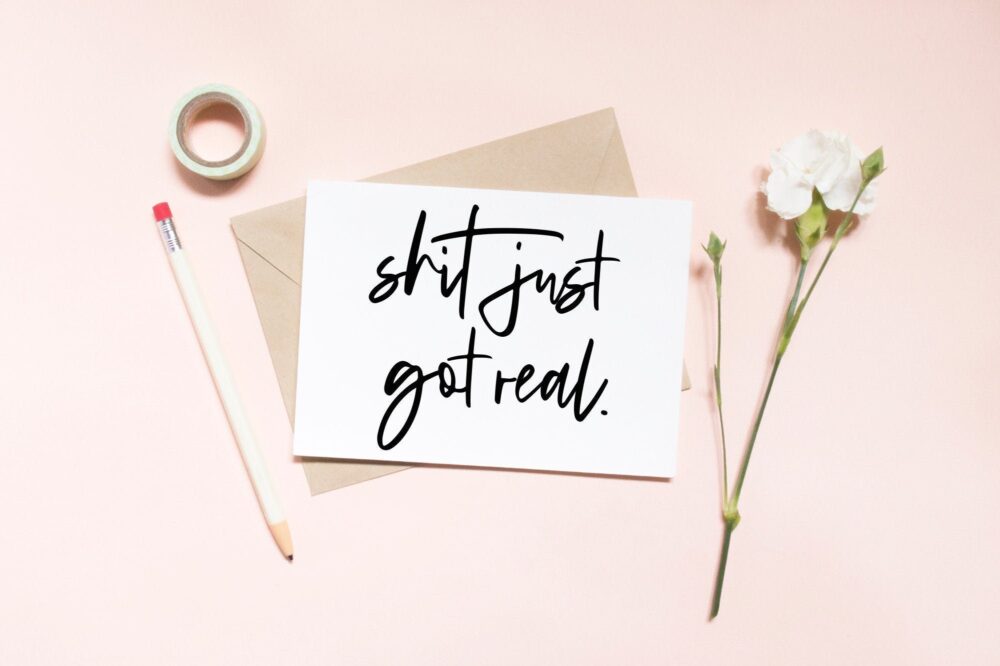 Sht Just Got Real Card, Funny Wedding Party Bridal Maid Of Honor Bridesmaid Proposal Card/Sku Lnbm44 | Stella