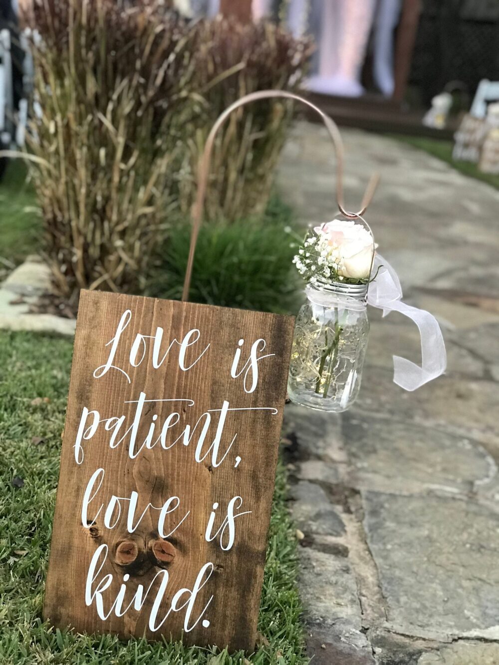 Set Of 10 Wedding Aisle Signs - Decor Love Is Patient, Is Kind 1 Corinthians 13 Sign