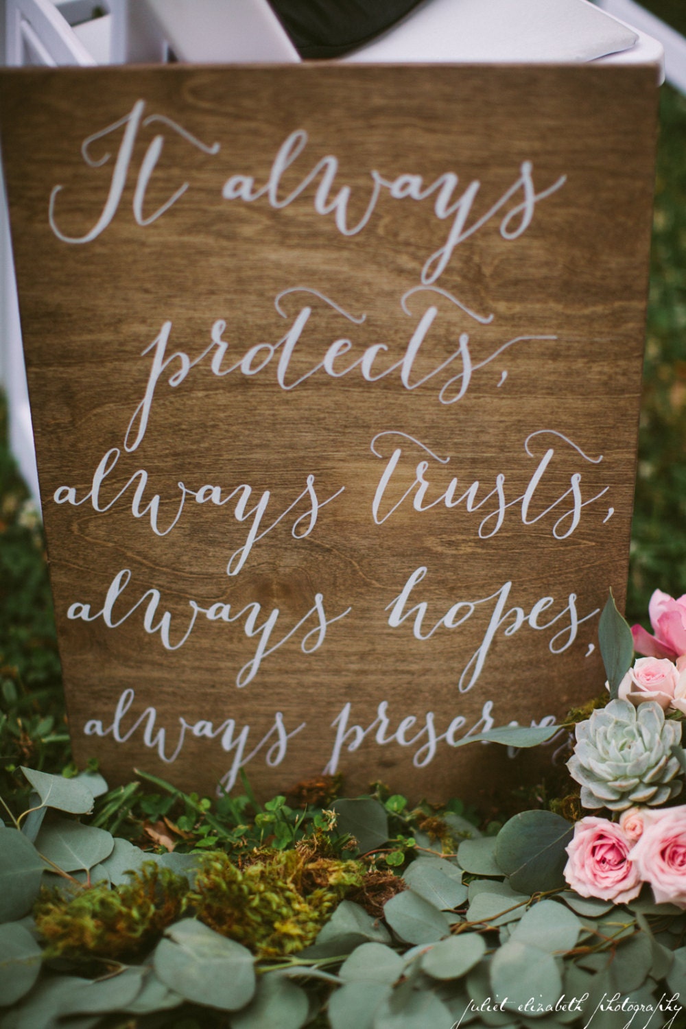 Corinthians Aisle Sign - Wooden Wedding Signs Wood -Nc