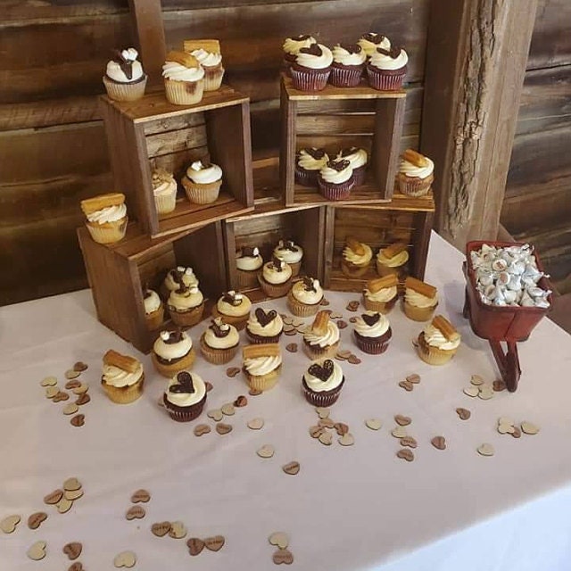 Rustic Wood Cupcake Stand 6 Wedding Crates | 8x8