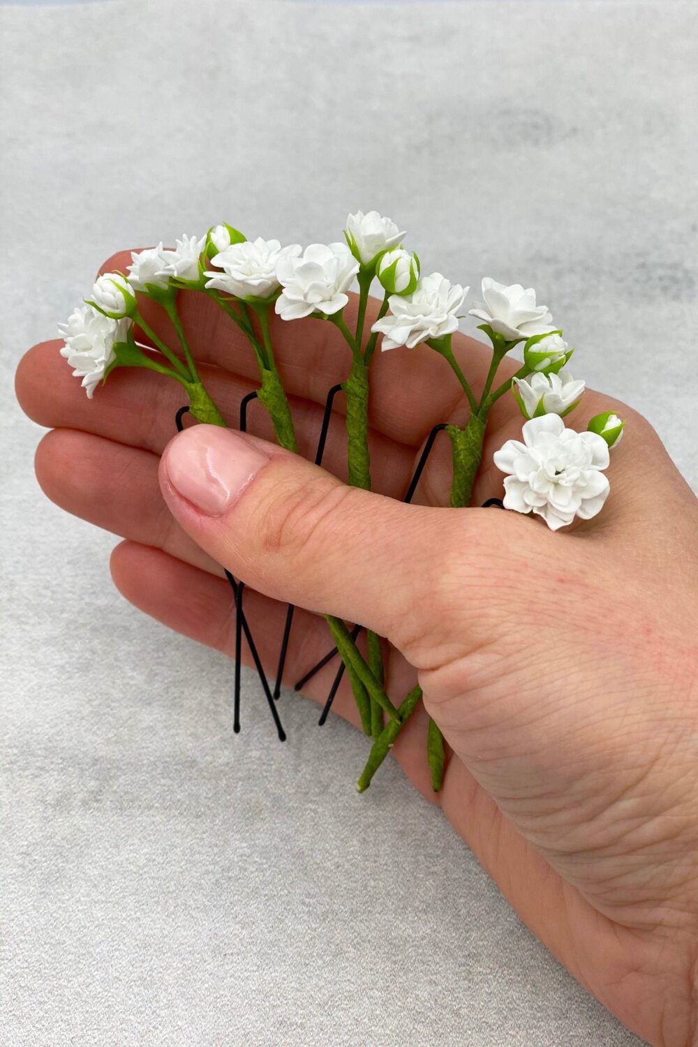 Baby Breath Bridal Hair Pins, Wedding Flower, Tiny Flower Hаirрiece