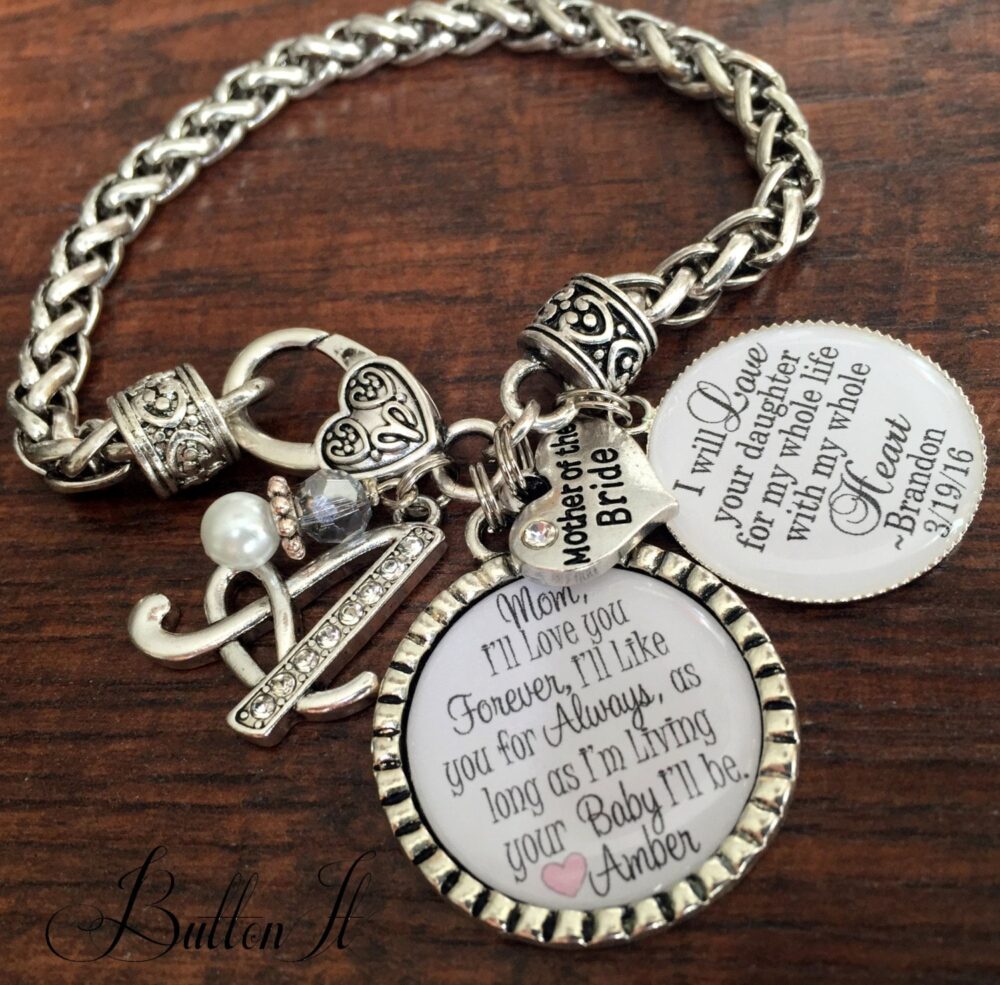Mother Of The Bride Bracelet, Groom Gift, My Best Friend & Inspiration, Personalized Wedding, Mother in Law Wedding Keepsake