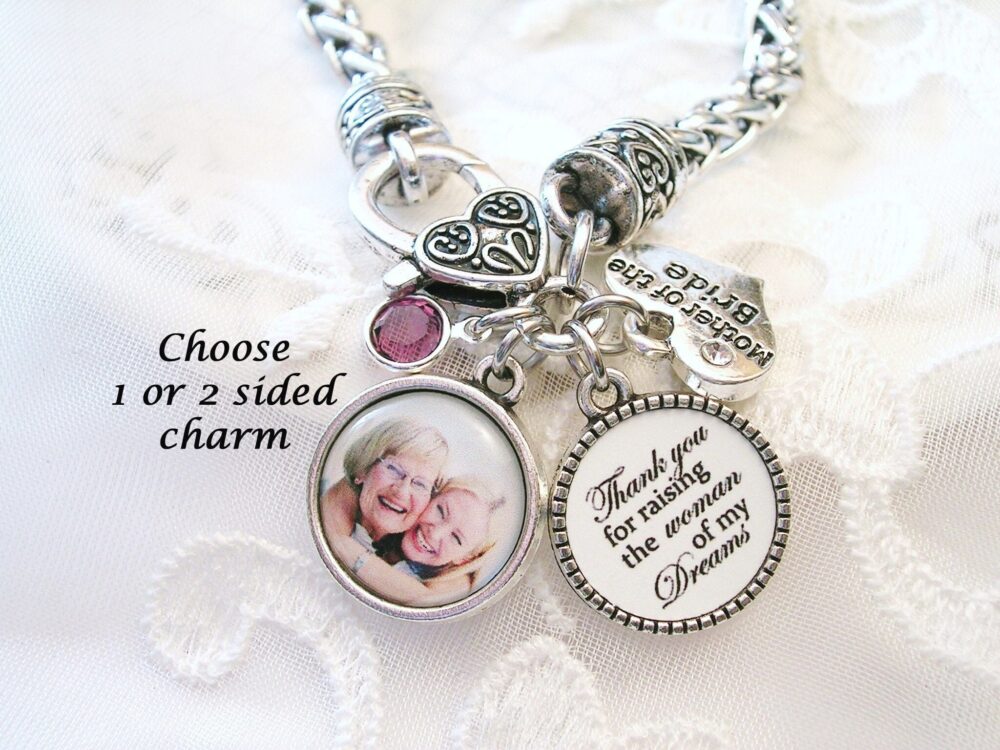 Wedding Jewelry Mother Of The Bride Bracelet Groom Gift Photo For Mom Bridal Memory