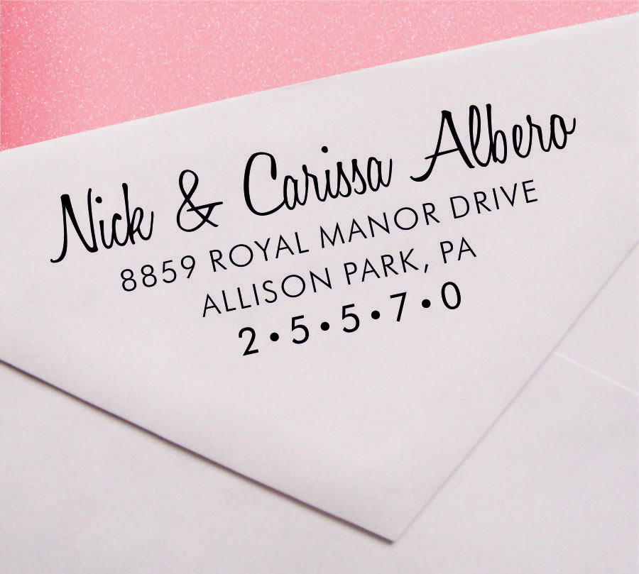 Personalized Wedding Address Stamp Self Inking, Pre Inked