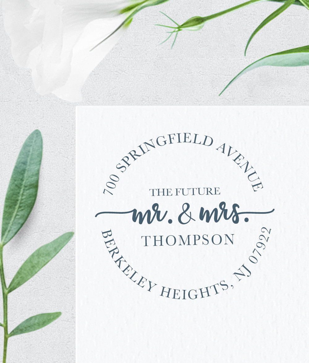 Wedding Return Address Stamp, Custom Self-Inking Invitation Reply Stamper