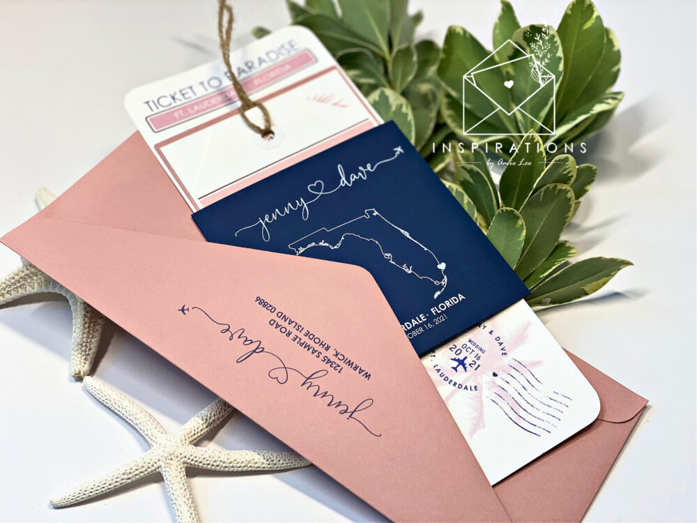 Destination Wedding Invitations, Boarding Pass, Ticket To Paradise, Beach Wedding, Airplane Invitation