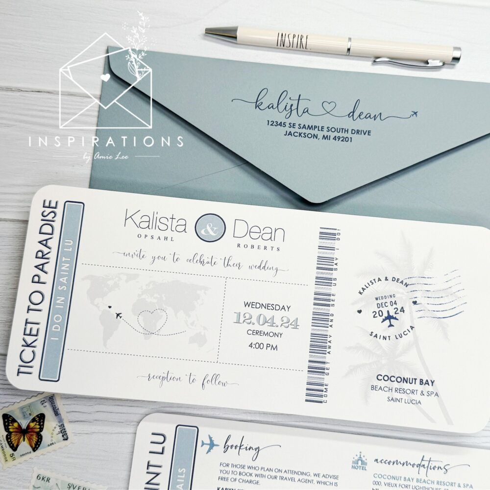 Boarding Pass Wedding Invitations, Destination Passes, Mexico, Airplane Ticket, Travel Theme