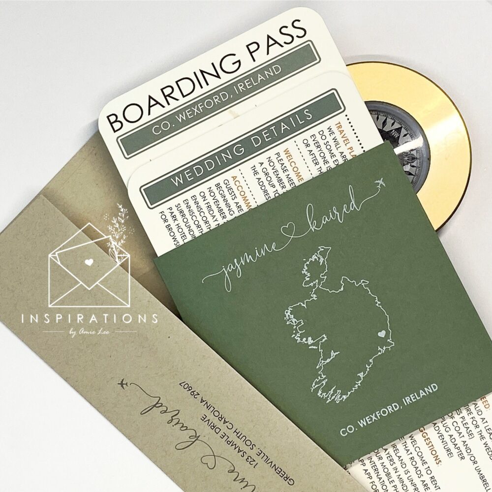 Boarding Pass Wedding Invitations, Destination Passes, Scotland, Airplane Ticket, Travel Theme