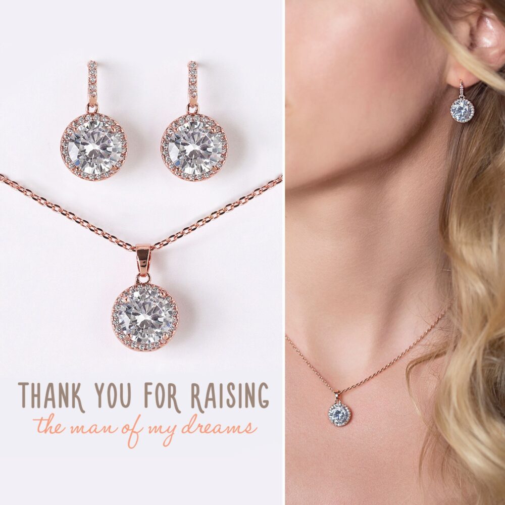 Wedding Gift, Mother Of Bride Groom Crystal Necklace, Jewelry, Jewelry Set