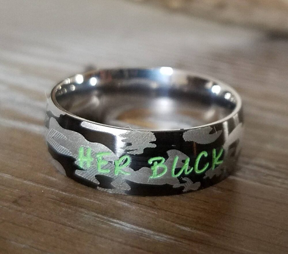 Camouflage Ring/Man Camo Ring/Personalized Mens Ring/Custom Man Name Rings For Men/Dad Ring/Stainless Steel Ring