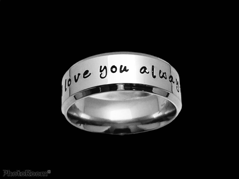 Man Custom Ring/Men Comfort Fit Name Ring/Men Wedding Band/Father's Day Ring/Dad Ring/Stainless Steel Men Ring