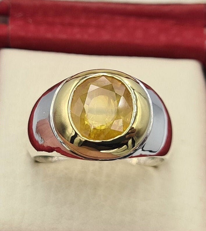 Superb Mens Sapphire Ring Beautiful Unheated & Untreated 4Ct+ Padparadsha Jewelry Gift For Him Handmade Jewelery Holloween Ring